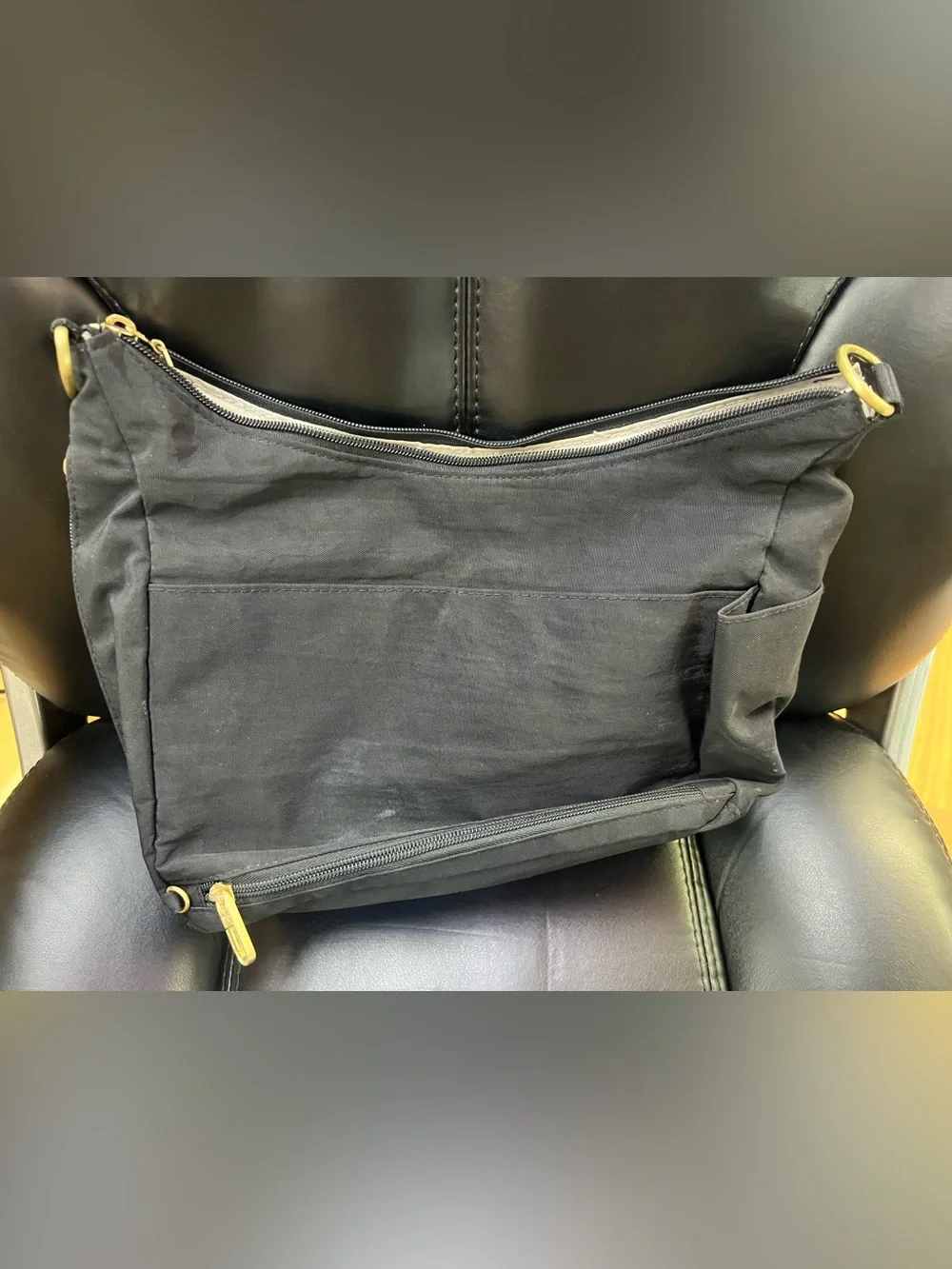 Baggallini Black Travel Organizer with Gold Hardware